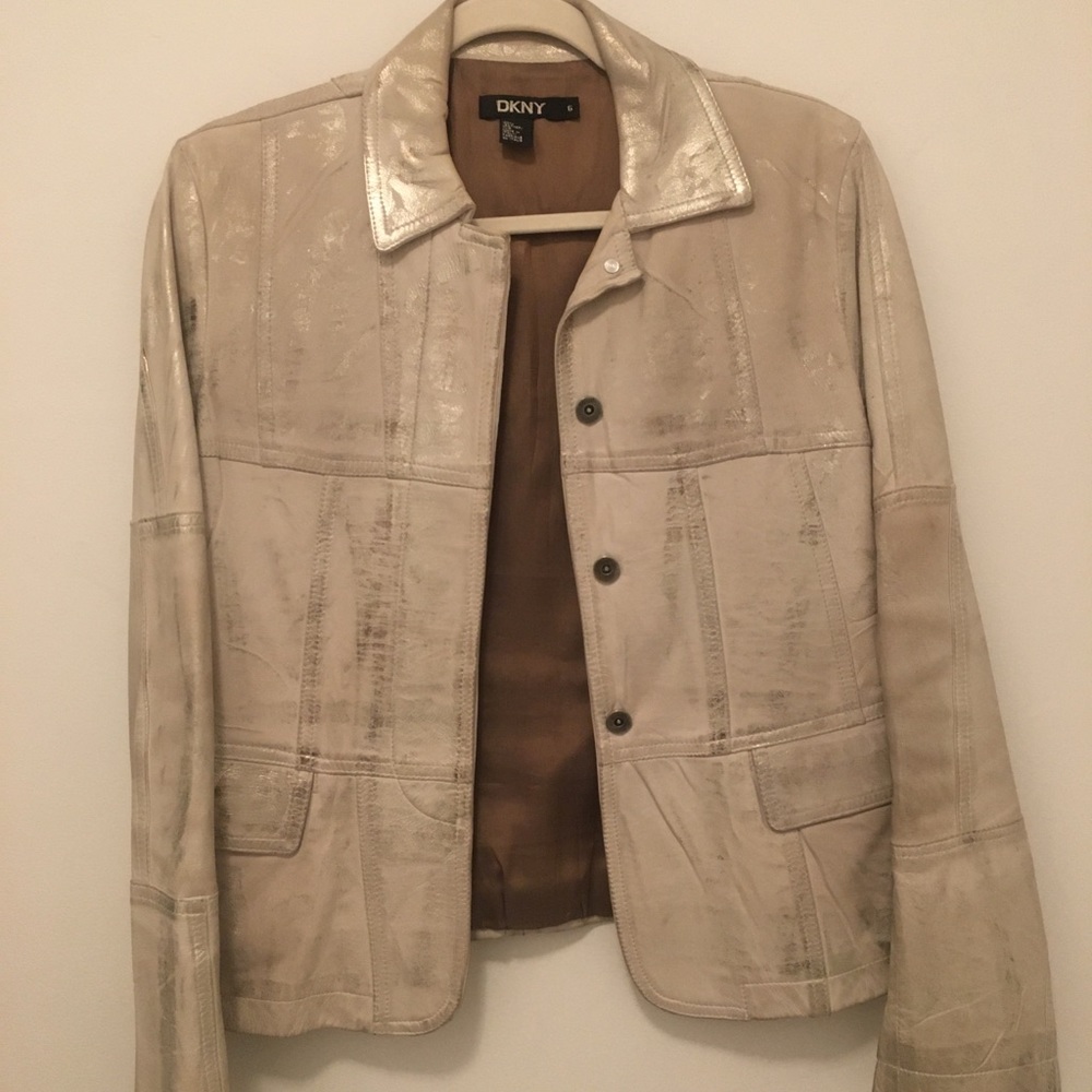 DKNY 100% leather jacket rare find! Made in Italy